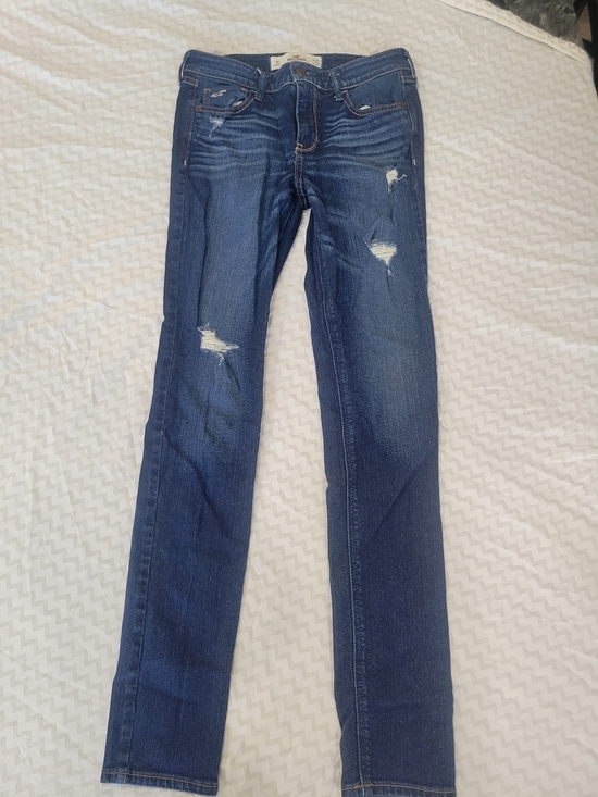 Hollister Denim - Hollister Women's Distressed Dark Blue Skinny Jeans W25 L 31